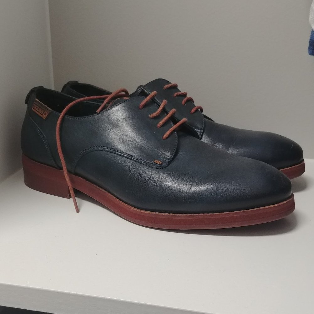 Pikolinos Navy Leather Womens Shoes